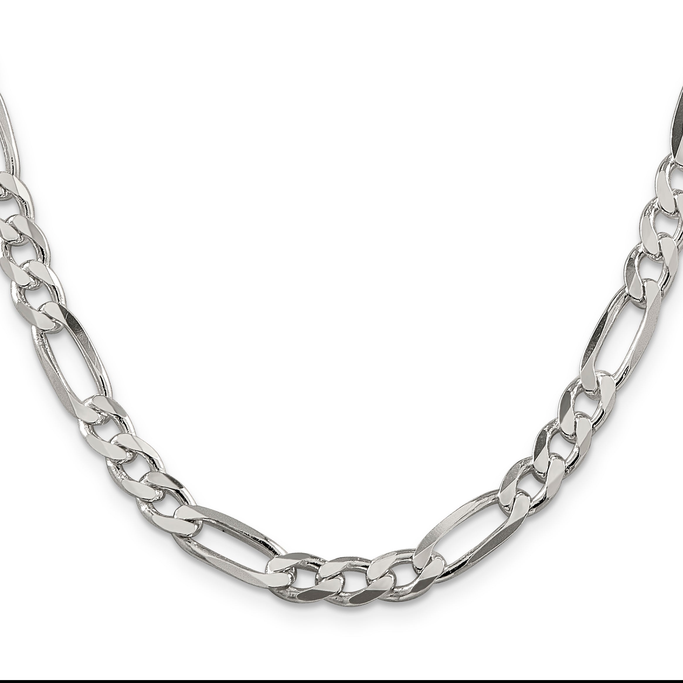 36 Inch Sterling Silver 6.75mm Figaro Chain