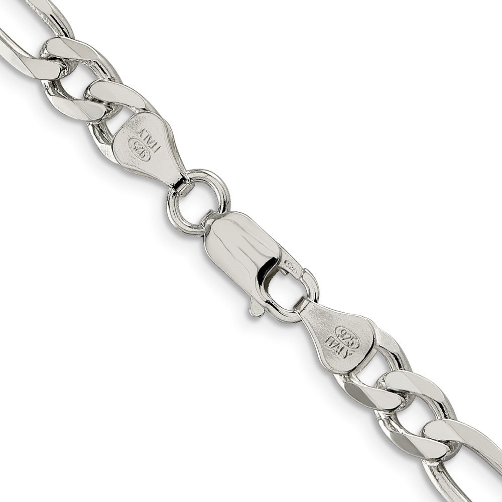 36 Inch Sterling Silver 6.75mm Figaro Chain Necklace