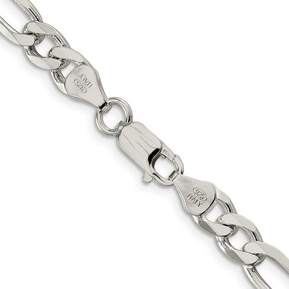 36 Inch Sterling Silver 6.75mm Figaro Chain Necklace