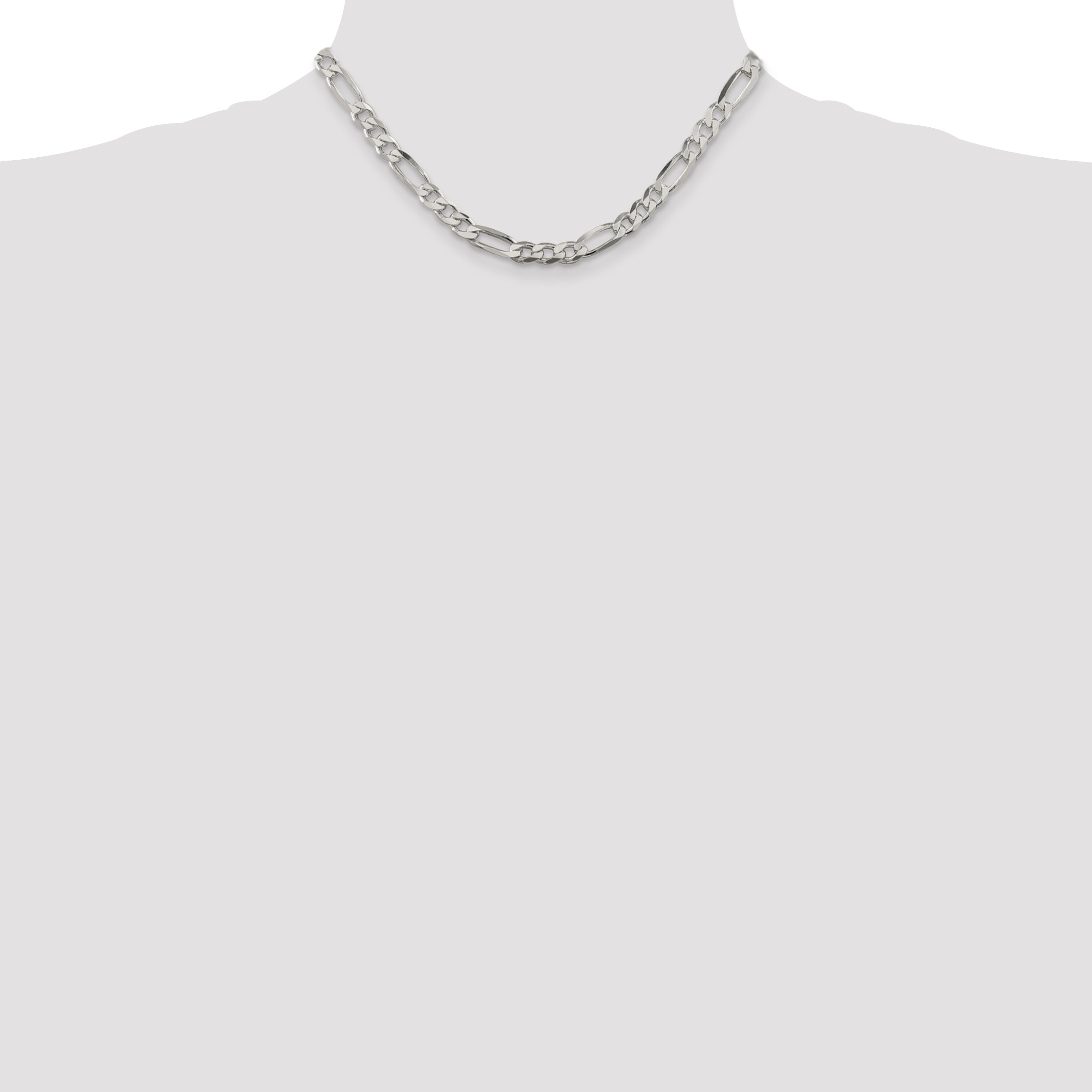16 Inch Sterling Silver 6.75mm Figaro Chain