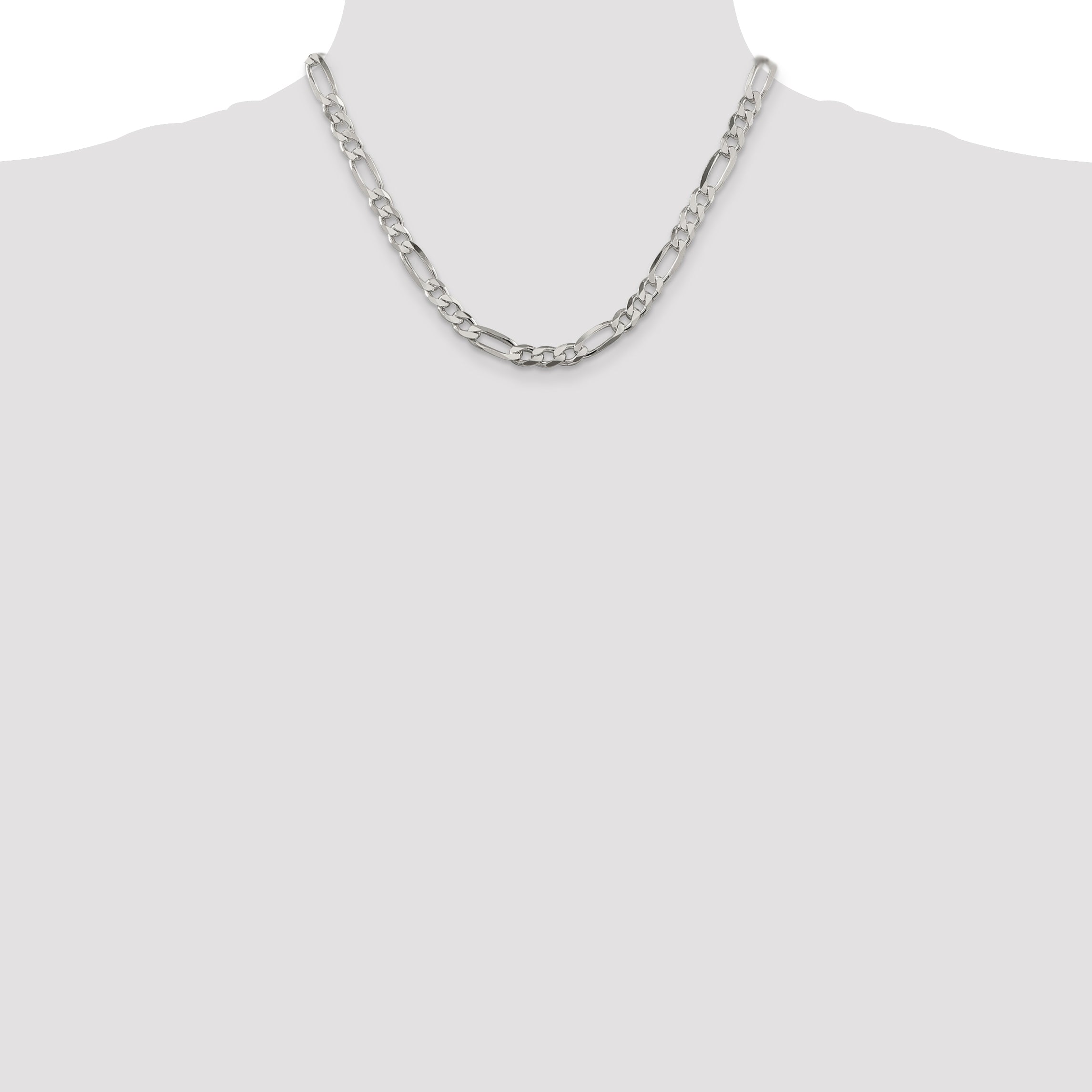 18 Inch Sterling Silver 6.75mm Figaro Chain