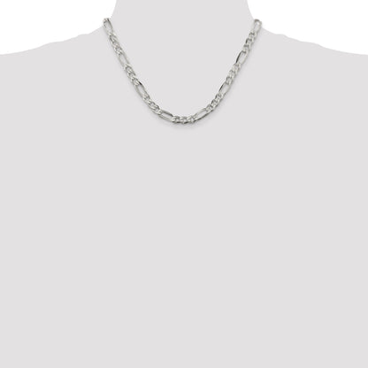 18 Inch Sterling Silver 6.75mm Figaro Chain