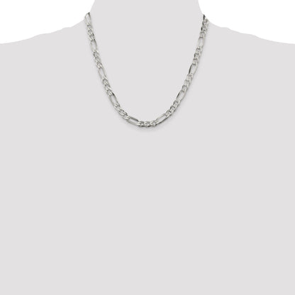 20 Inch Sterling Silver 6.75mm Figaro Chain