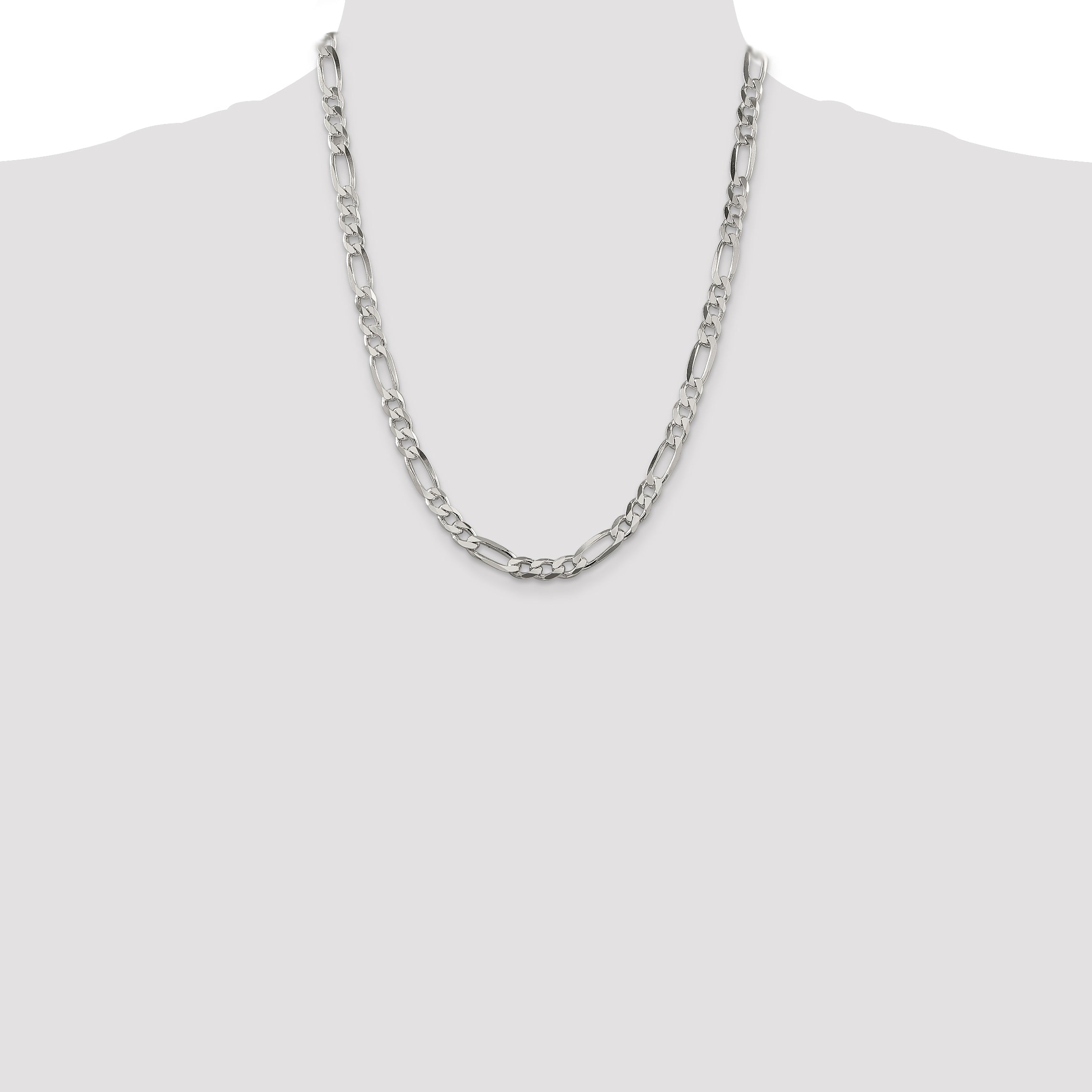 22 Inch Sterling Silver 6.75mm Figaro Chain