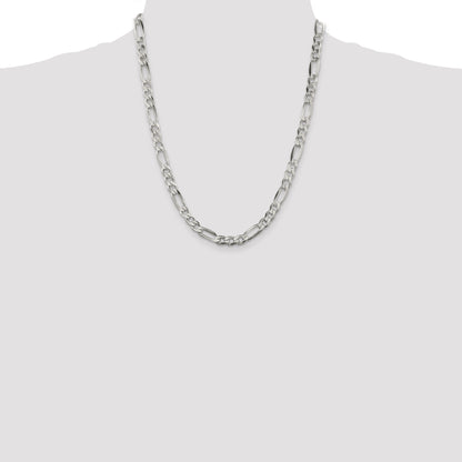 22 Inch Sterling Silver 6.75mm Figaro Chain