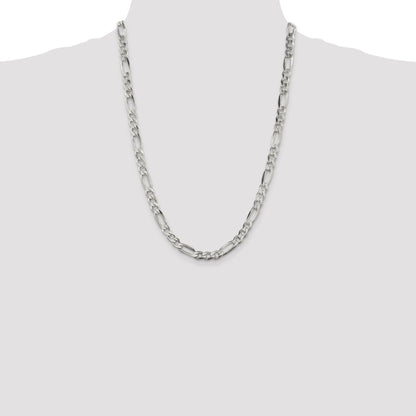 24 Inch Sterling Silver 6.75mm Figaro Chain