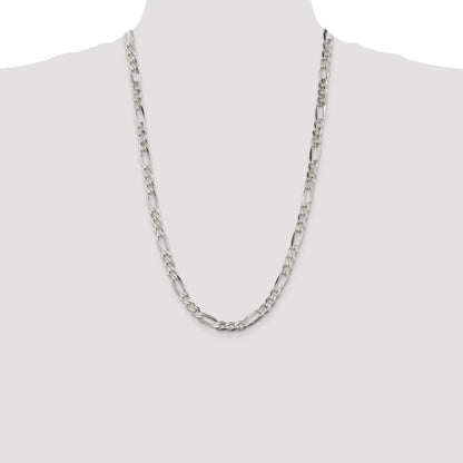 26 Inch Sterling Silver 6.75mm Figaro Chain