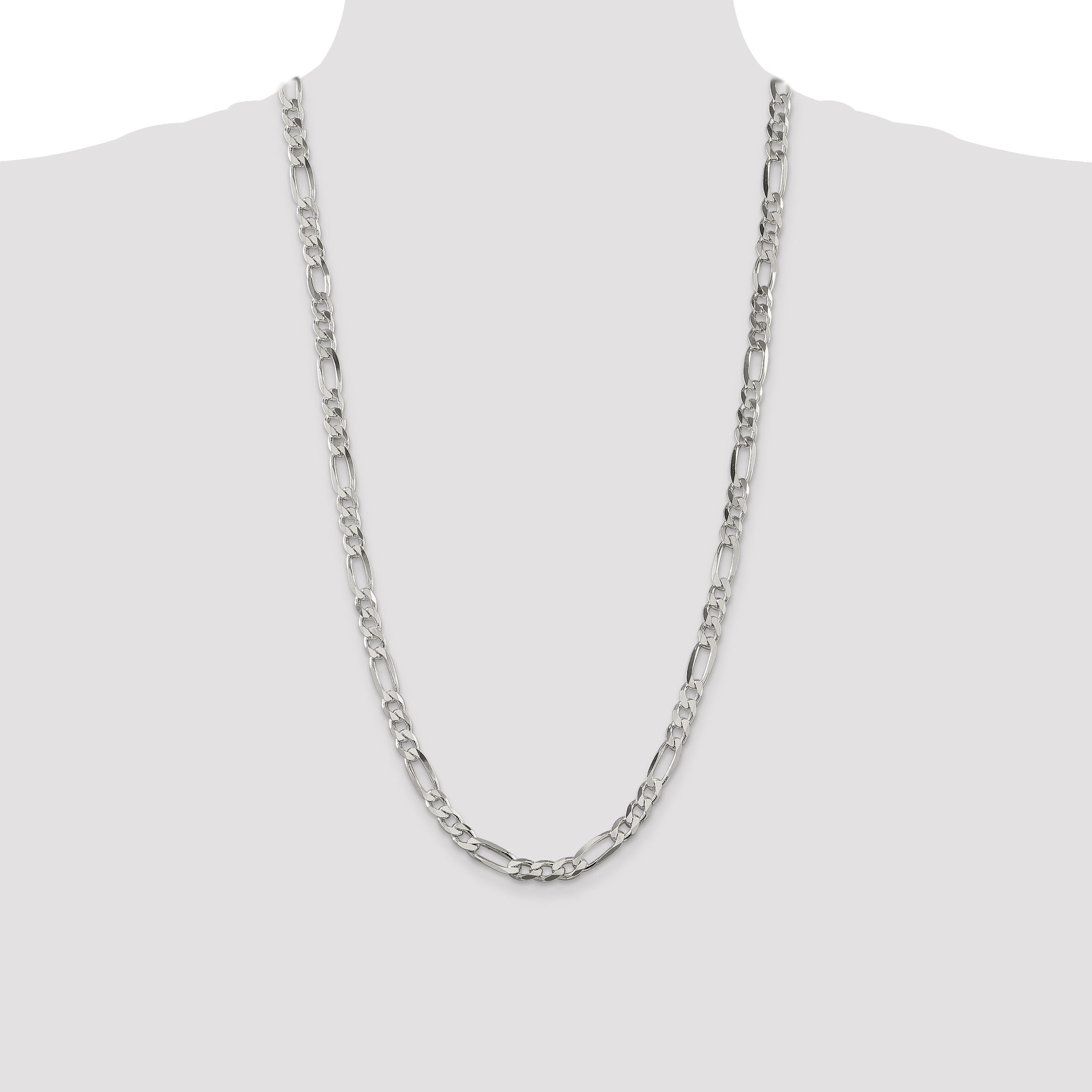 28 Inch Sterling Silver 6.75mm Figaro Chain
