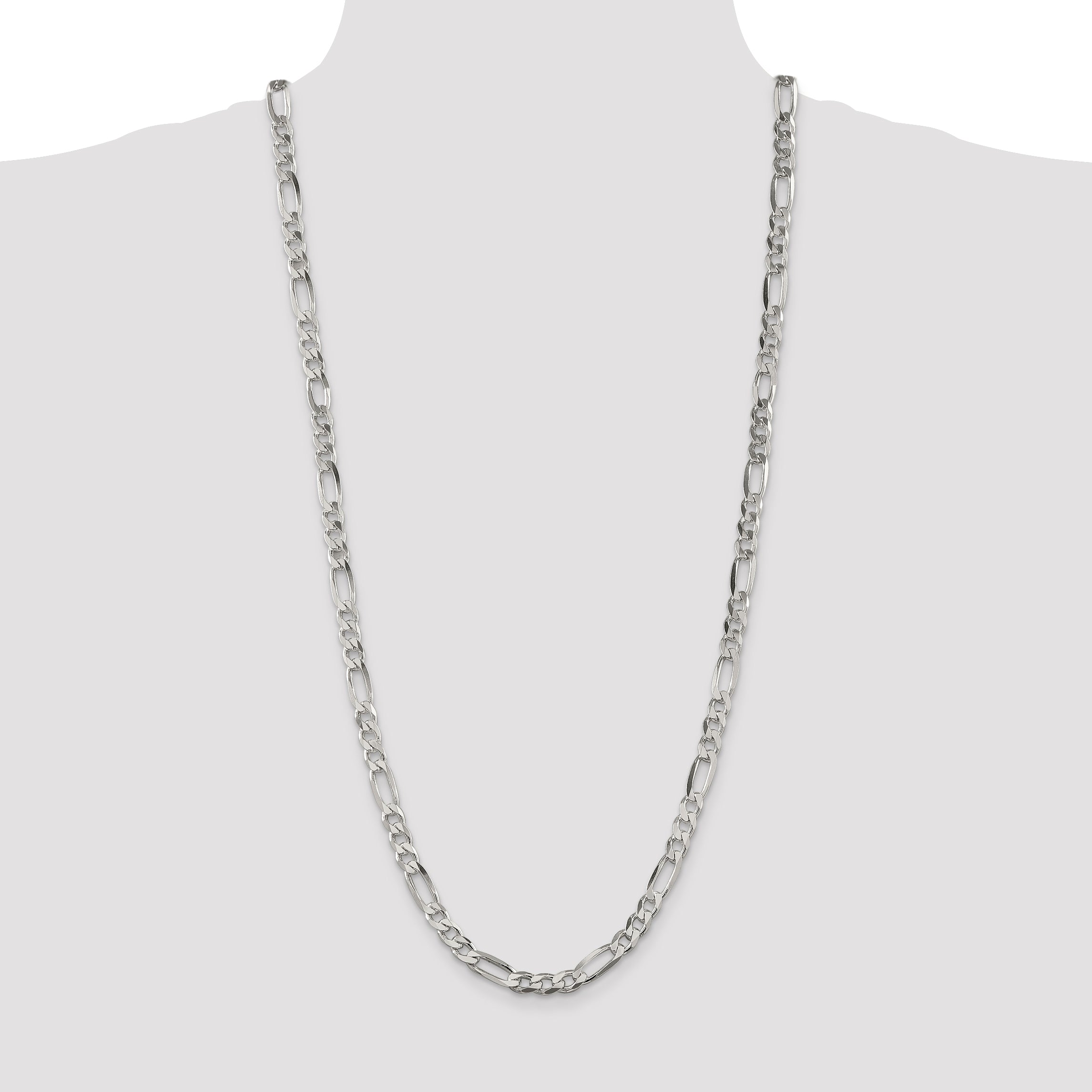 30 Inch Sterling Silver 6.75mm Figaro Chain