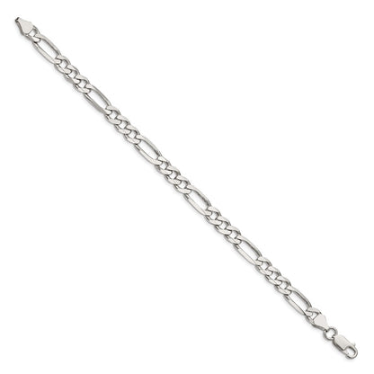 9 Inch Sterling Silver 6.75mm Figaro Chain Bracelet