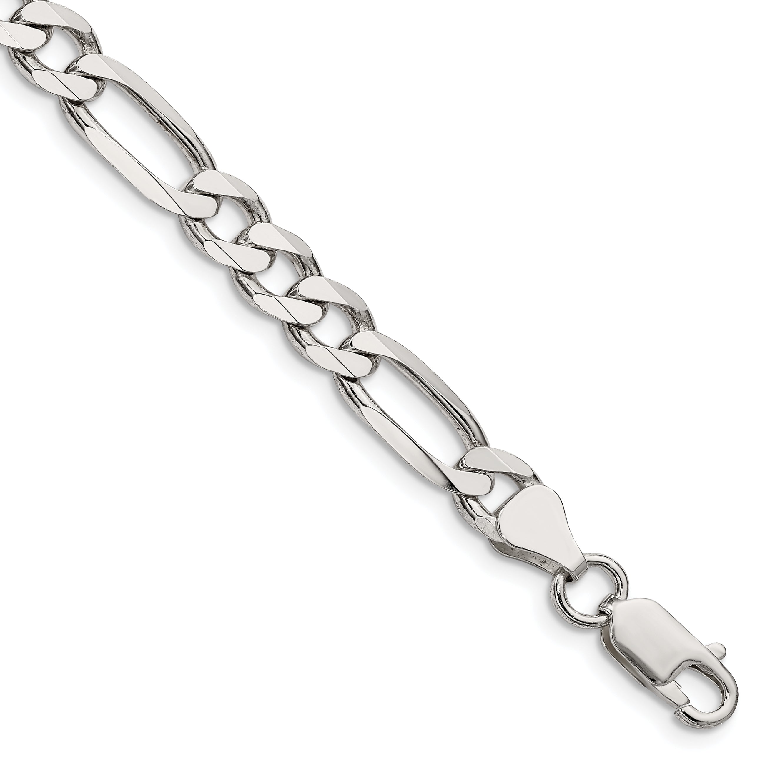 9 Inch Sterling Silver 6.75mm Figaro Chain
