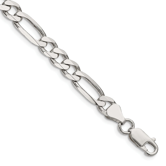 9 Inch Sterling Silver 6.75mm Figaro Chain