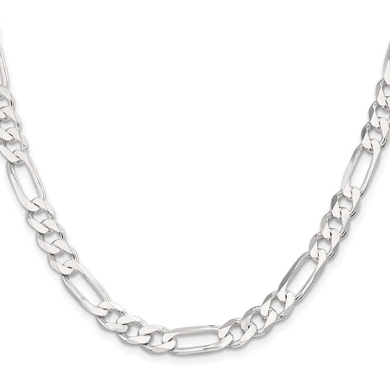 Sterling Silver 7.5mm Figaro Chain Necklace