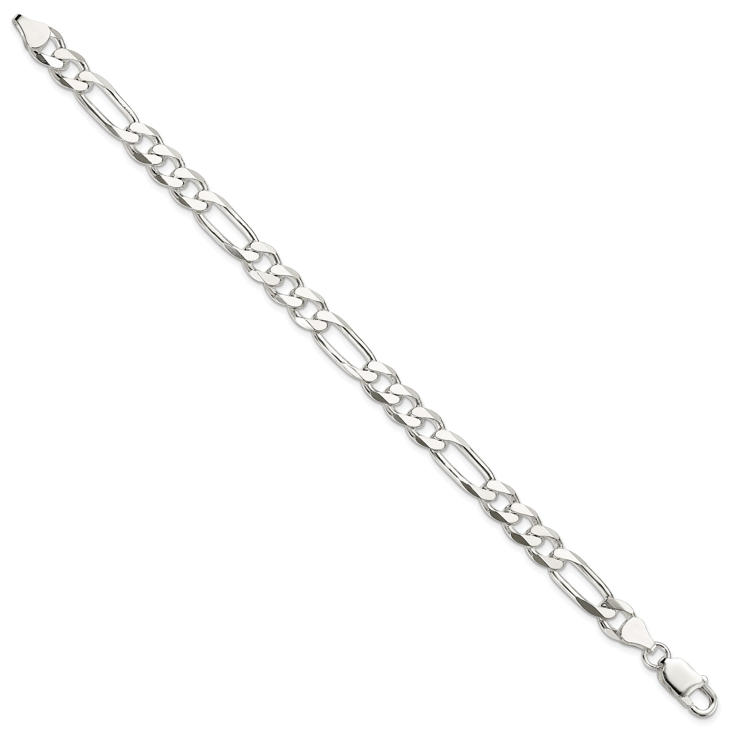 7 Inch Sterling Silver 7.5mm Figaro Chain