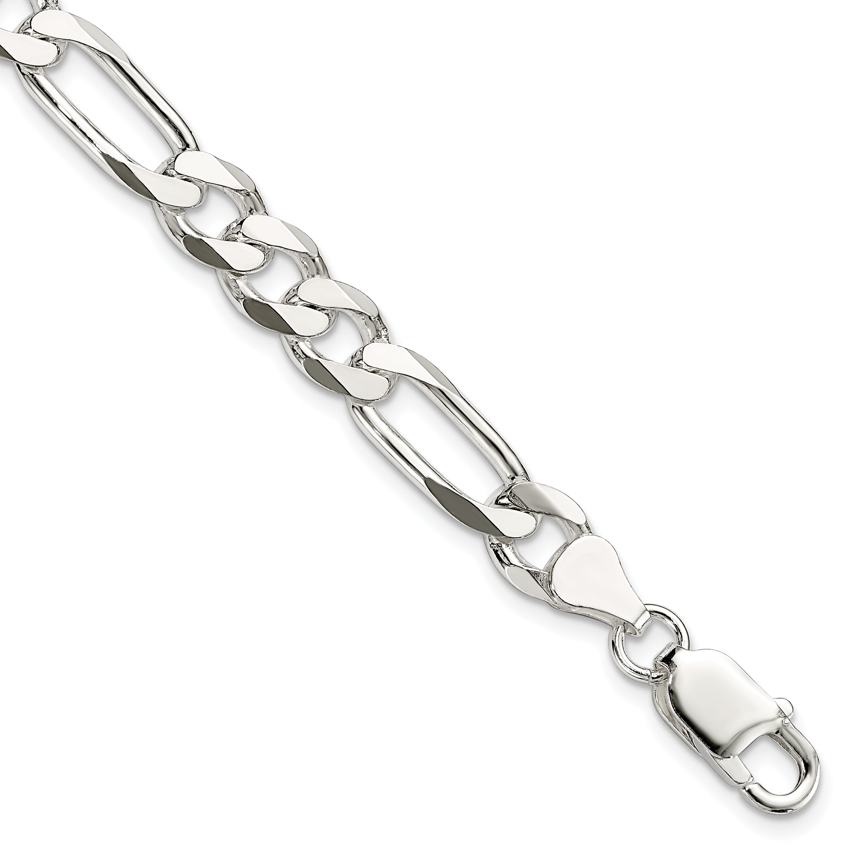 7 Inch Sterling Silver 7.5mm Figaro Chain