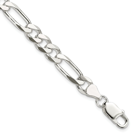 7 Inch Sterling Silver 7.5mm Figaro Chain