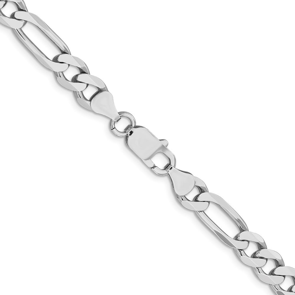 Sterling Silver Rhodium-Plated 7.5mm Figaro Chain Necklace