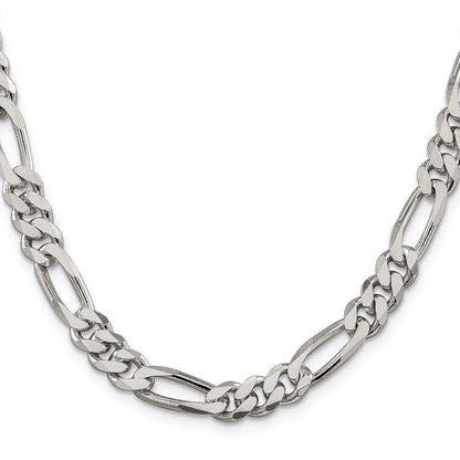 36 Inch Sterling Silver 8mm Figaro Chain Necklace
