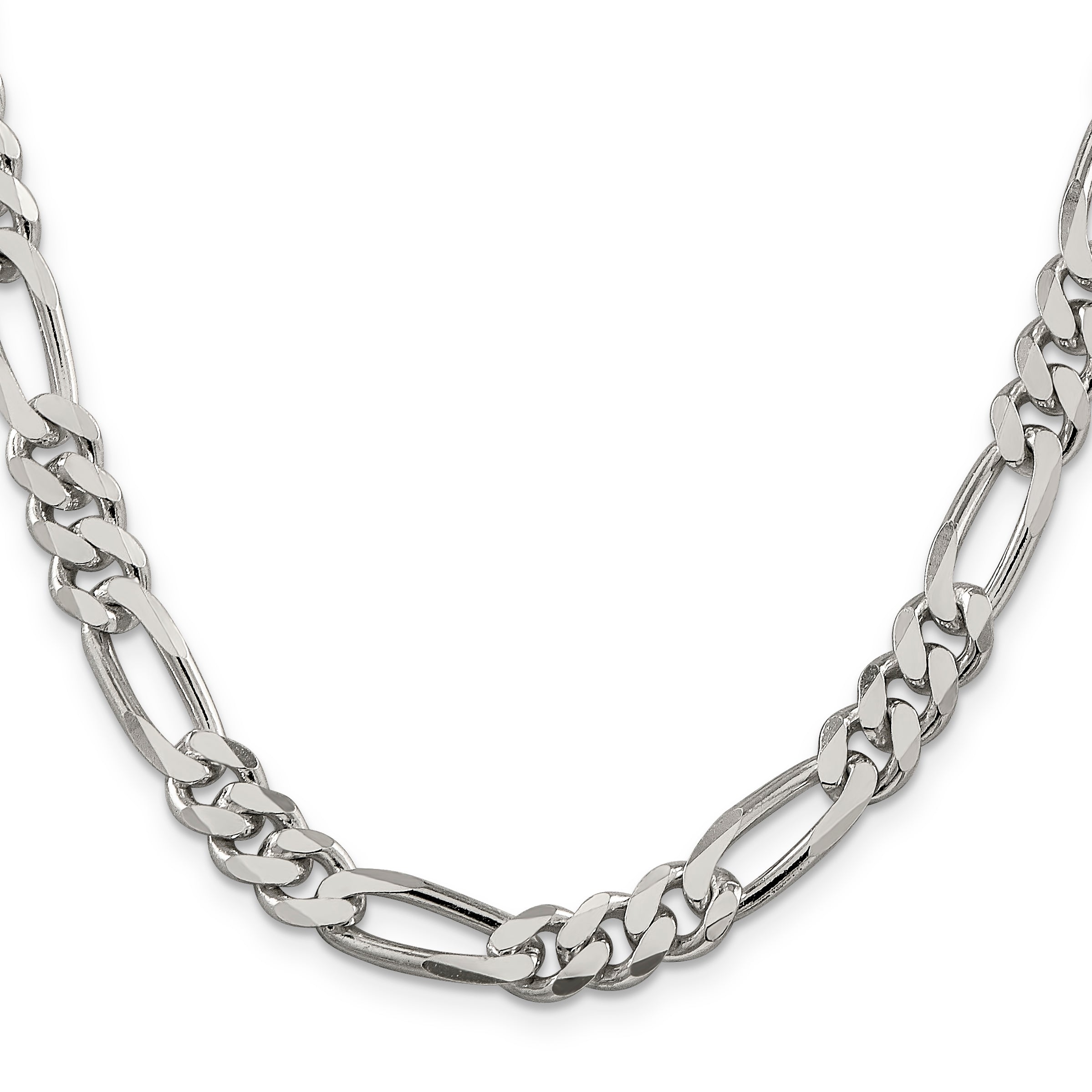 36 Inch Sterling Silver 8mm Figaro Chain