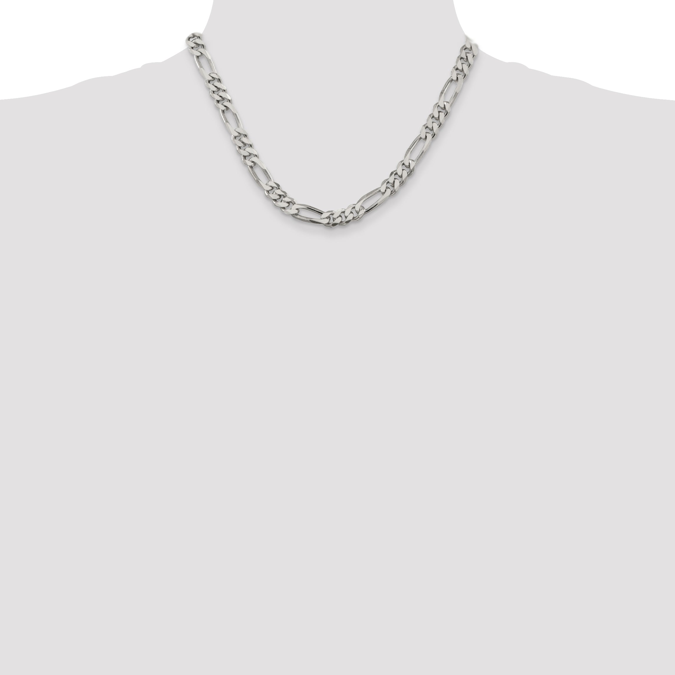 18 Inch Sterling Silver 8mm Figaro Chain