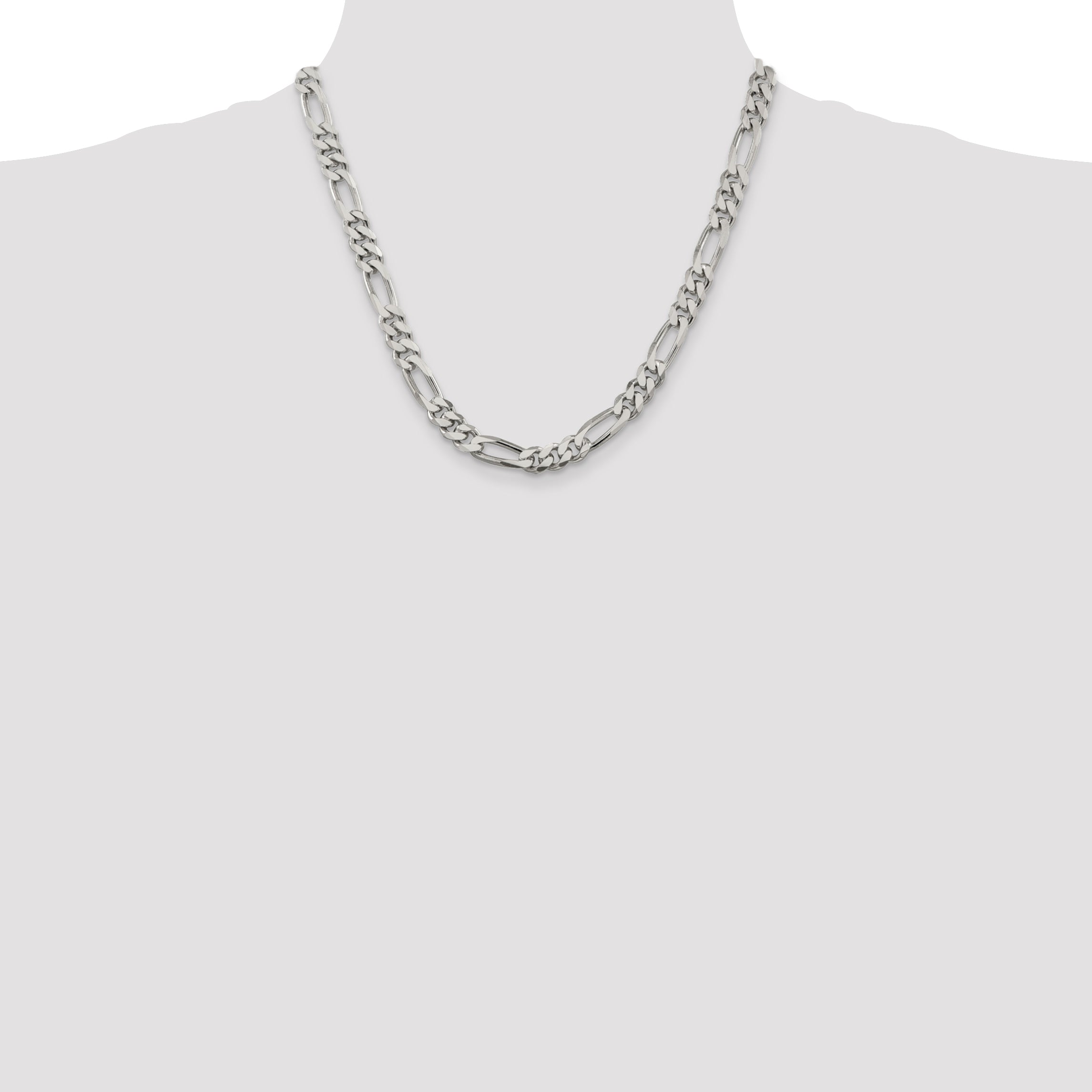 20 Inch Sterling Silver 8mm Figaro Chain