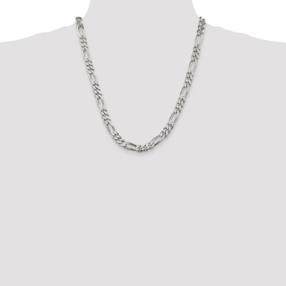 22 Inch Sterling Silver 8mm Figaro Chain