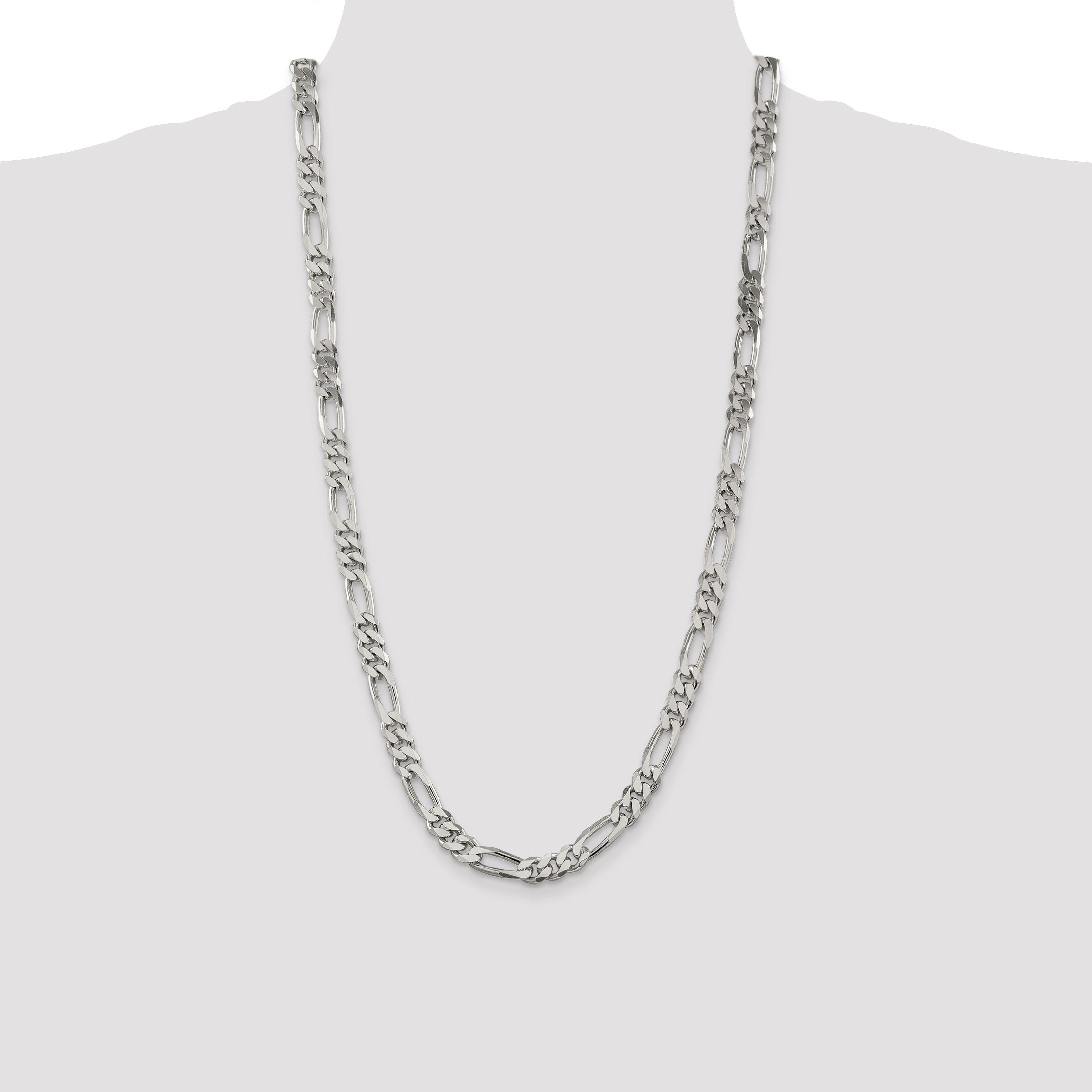28 Inch Sterling Silver 8mm Figaro Chain