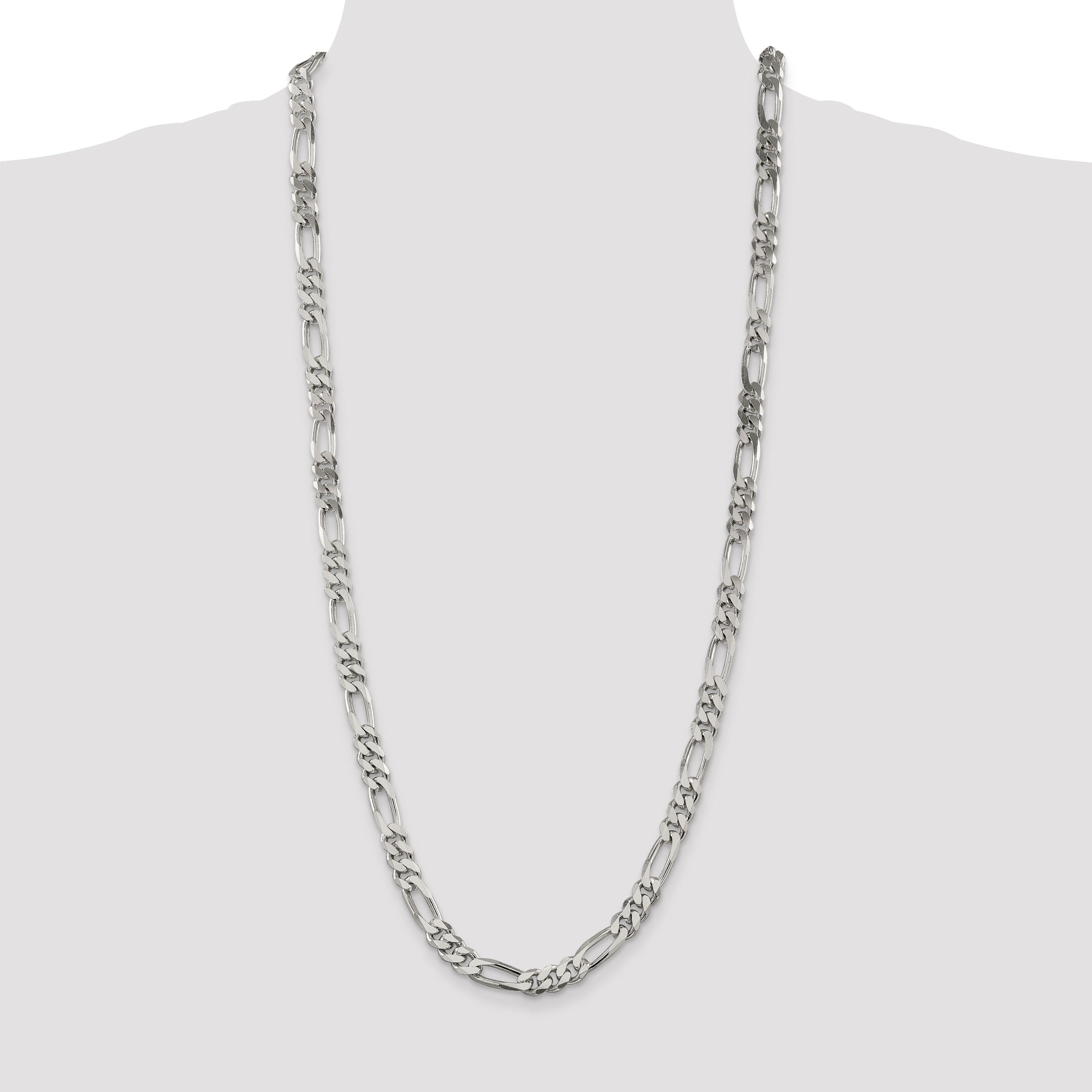 30 Inch Sterling Silver 8mm Figaro Chain