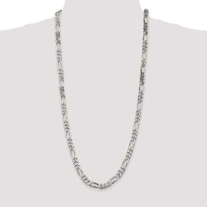 30 Inch Sterling Silver 8mm Figaro Chain