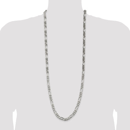 36 Inch Sterling Silver 8mm Figaro Chain