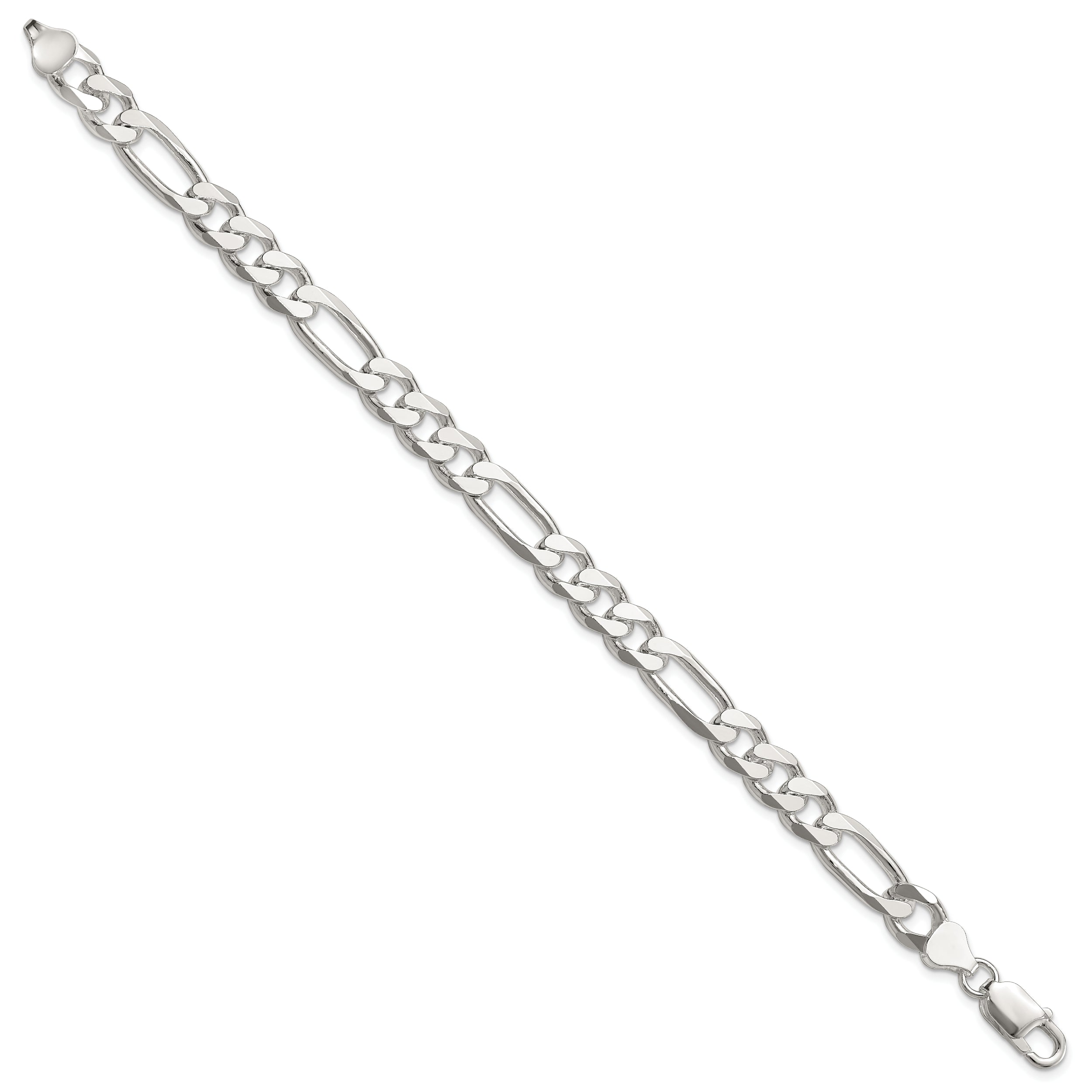 8 Inch Sterling Silver 8mm Figaro Chain