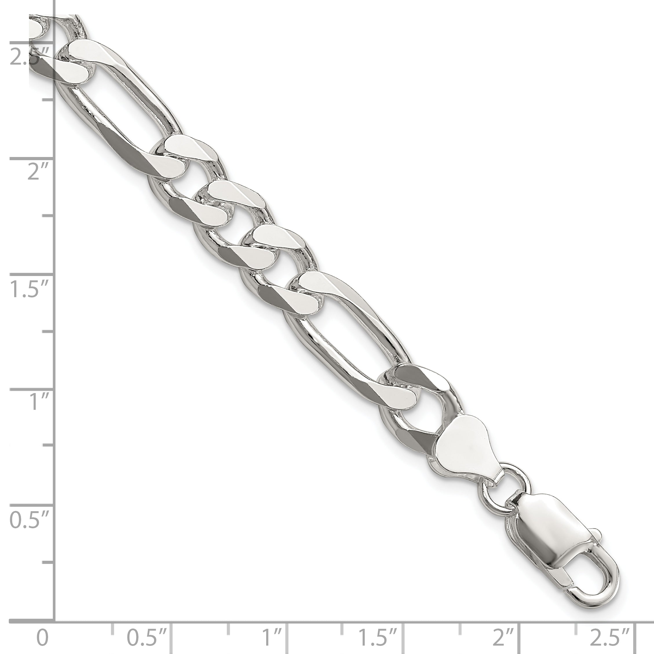 9 Inch Sterling Silver 8mm Figaro Chain