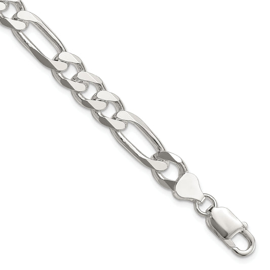 8 Inch Sterling Silver 8mm Figaro Chain
