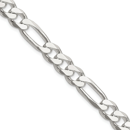 36 Inch Sterling Silver 8mm Figaro Chain