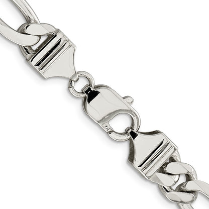 36 Inch Sterling Silver 9mm Figaro Chain Necklace