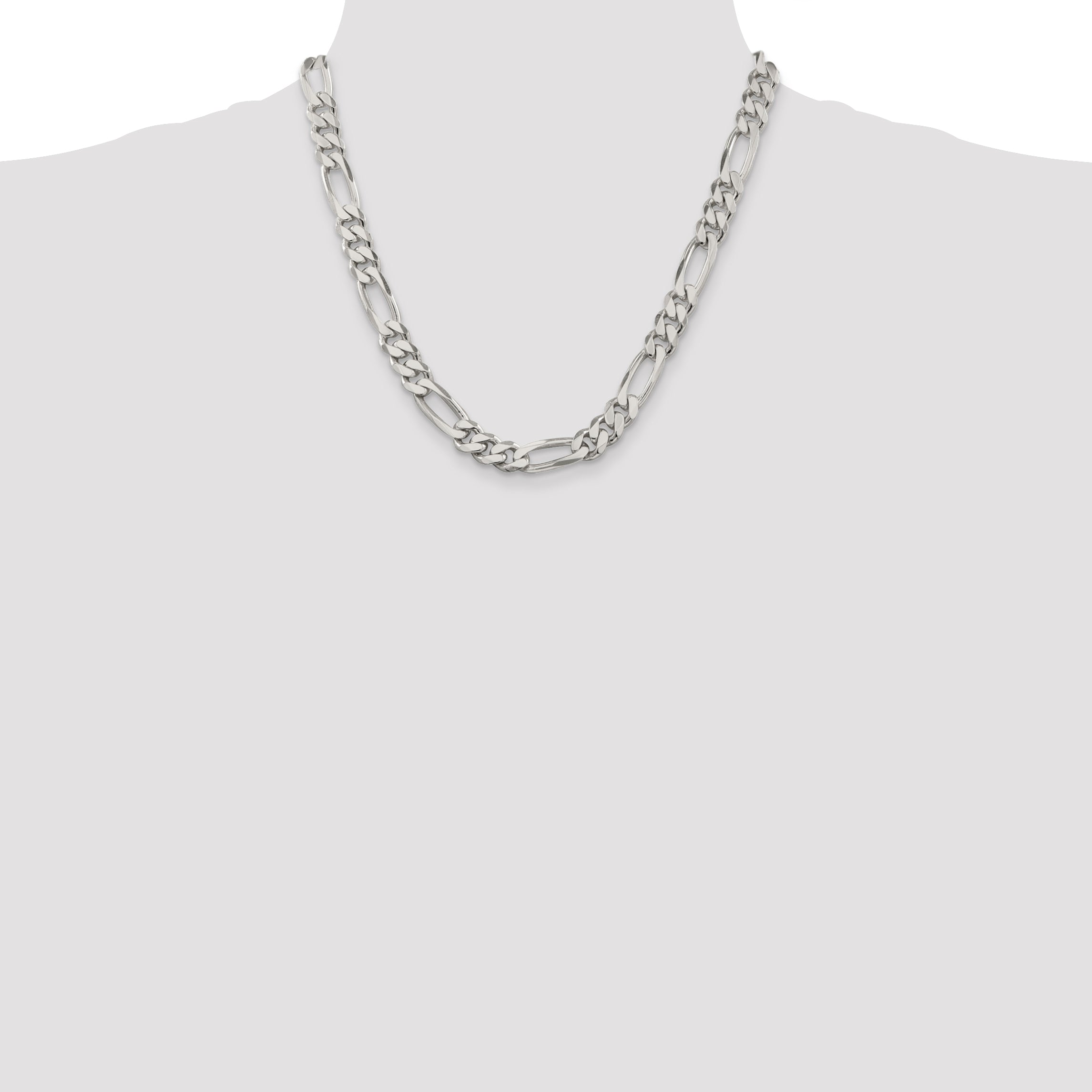 20 Inch Sterling Silver 9mm Figaro Chain