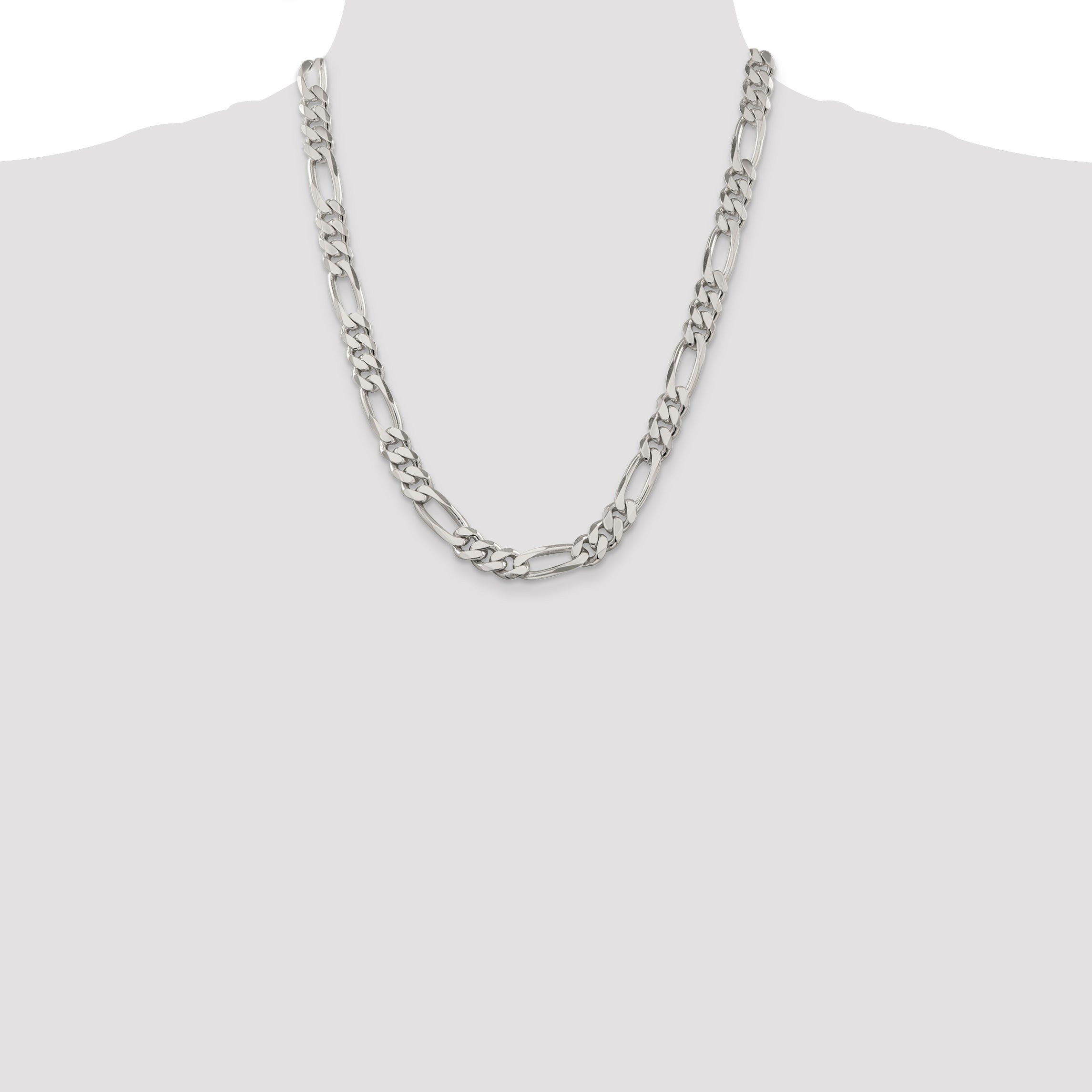 22 Inch Sterling Silver 9mm Figaro Chain