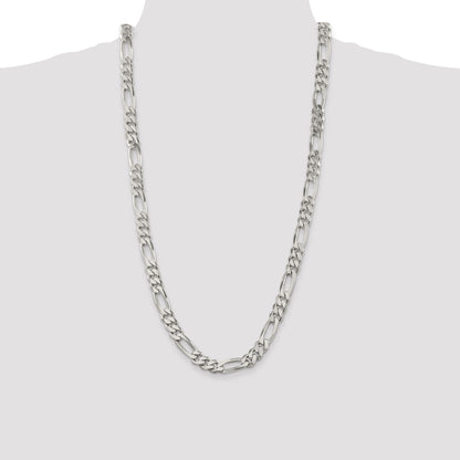28 Inch Sterling Silver 9mm Figaro Chain