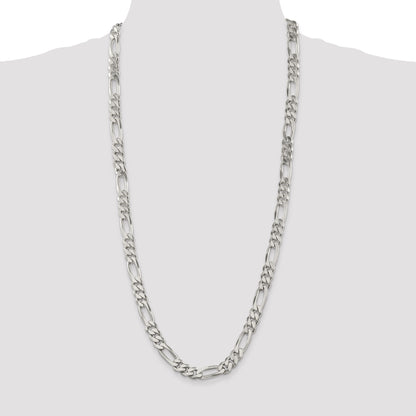 30 Inch Sterling Silver 9mm Figaro Chain