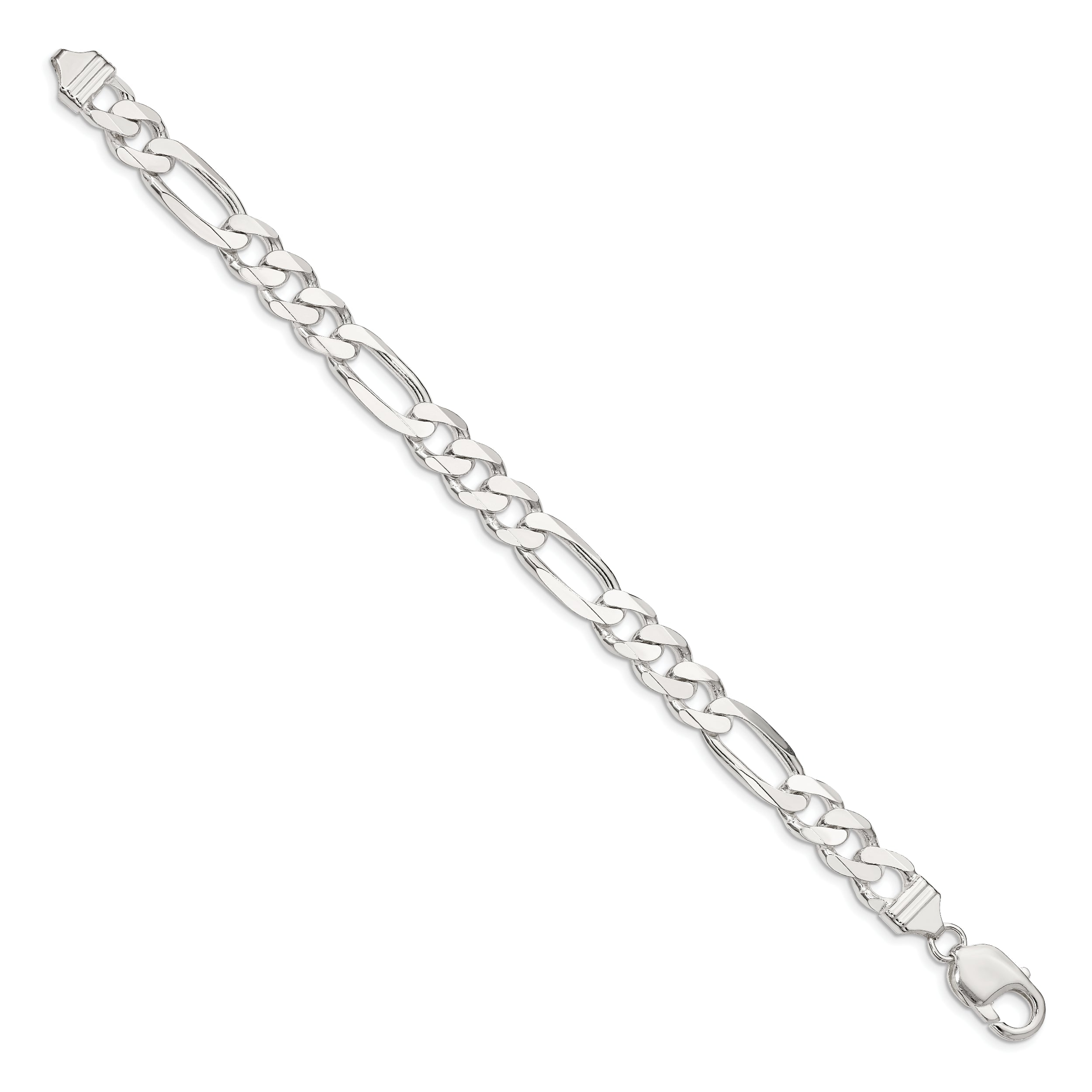 8 Inch Sterling Silver 9mm Figaro Chain
