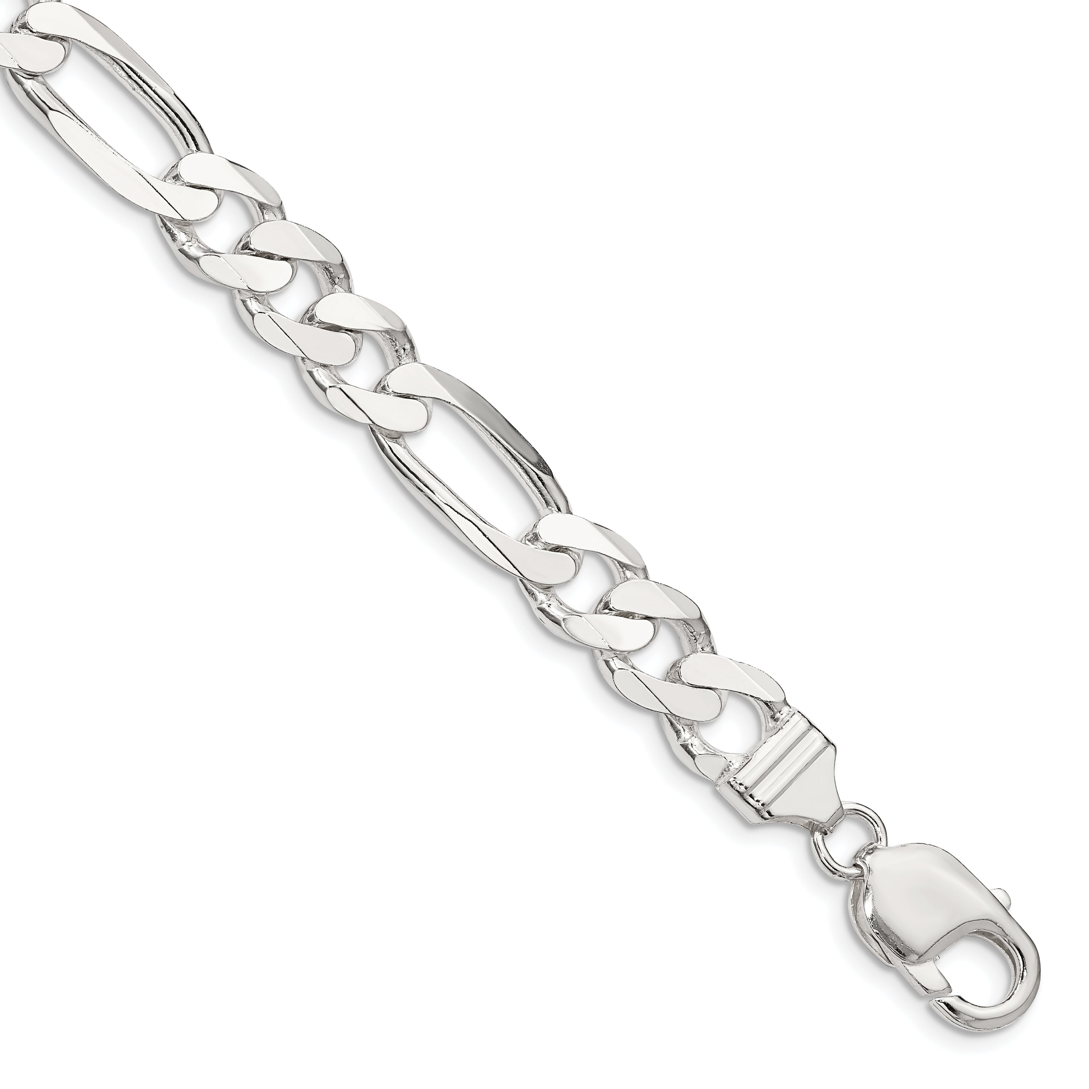 8 Inch Sterling Silver 9mm Figaro Chain