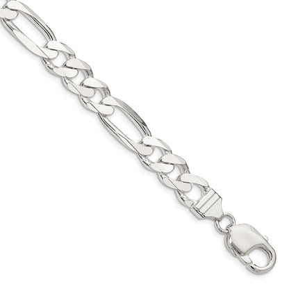 8 Inch Sterling Silver 9mm Figaro Chain