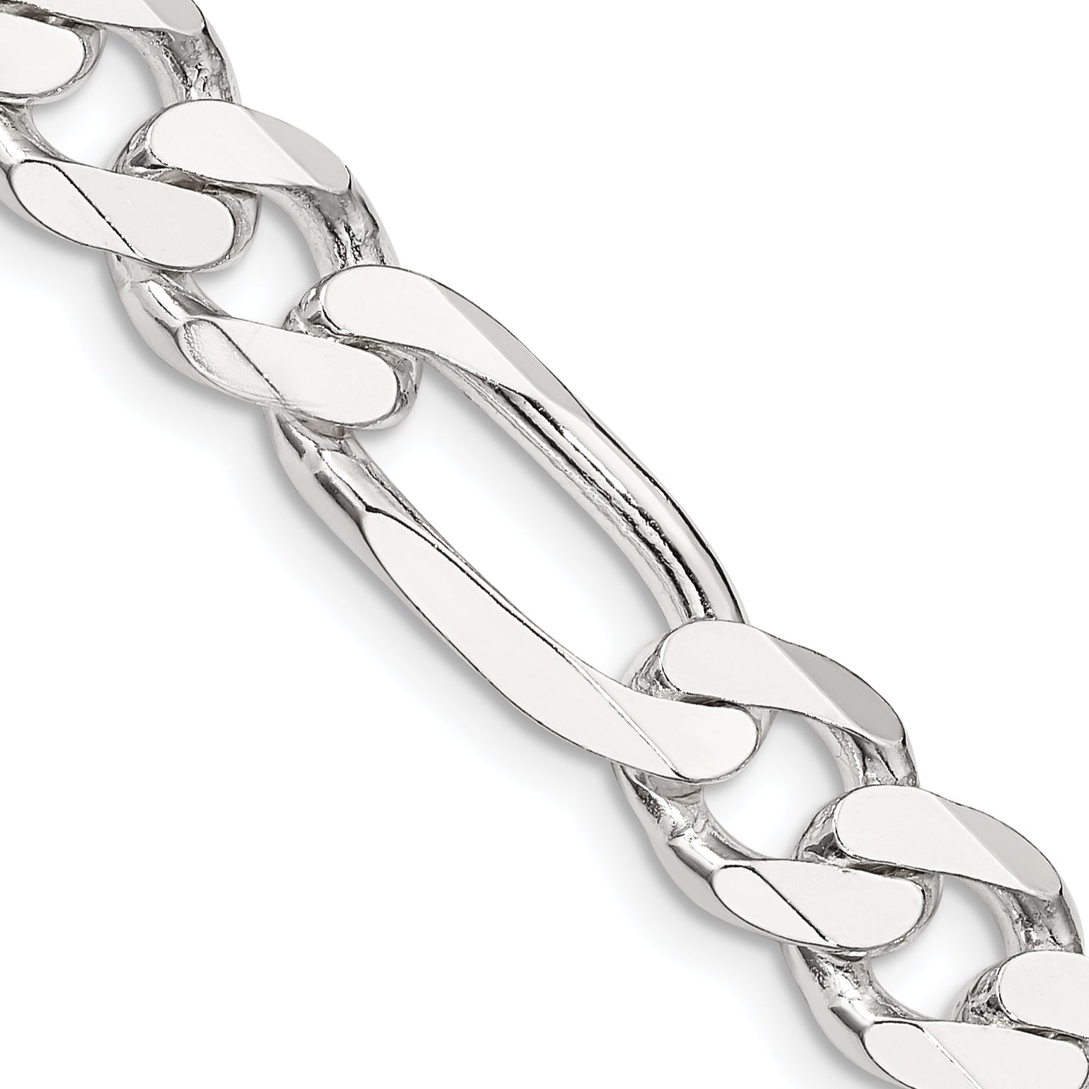 30 Inch Sterling Silver 9mm Figaro Chain