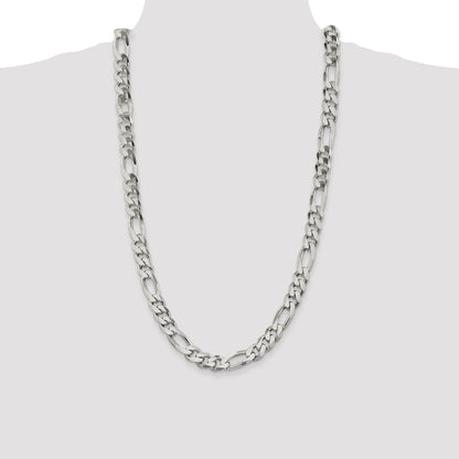 28 Inch Sterling Silver 10.75mm Figaro Chain