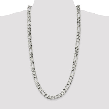 30 Inch Sterling Silver 10.75mm Figaro Chain