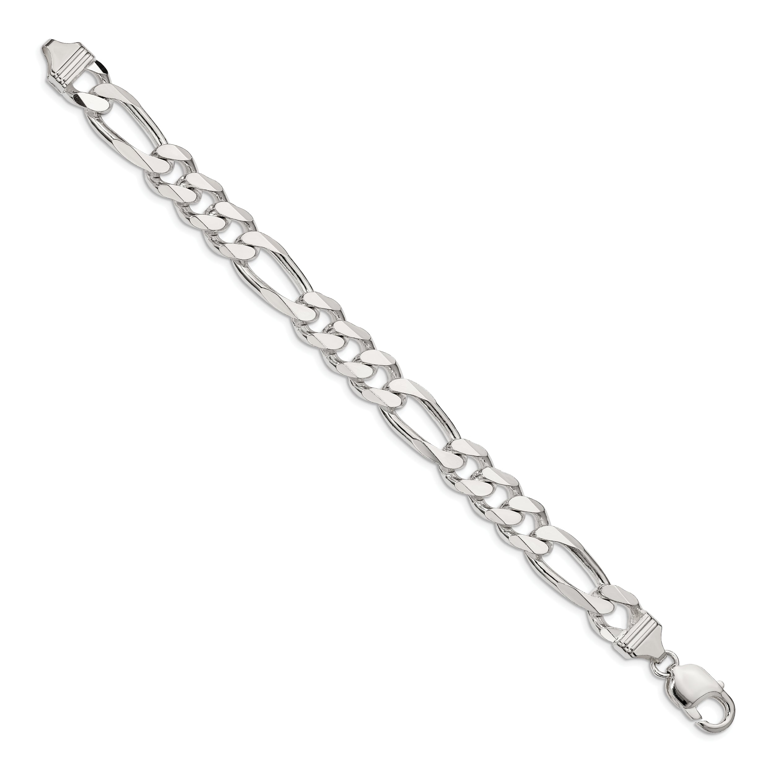 9 Inch Sterling Silver 10.75mm Figaro Chain