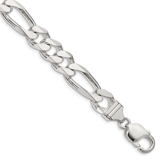 8 Inch Sterling Silver 10.75mm Figaro Chain