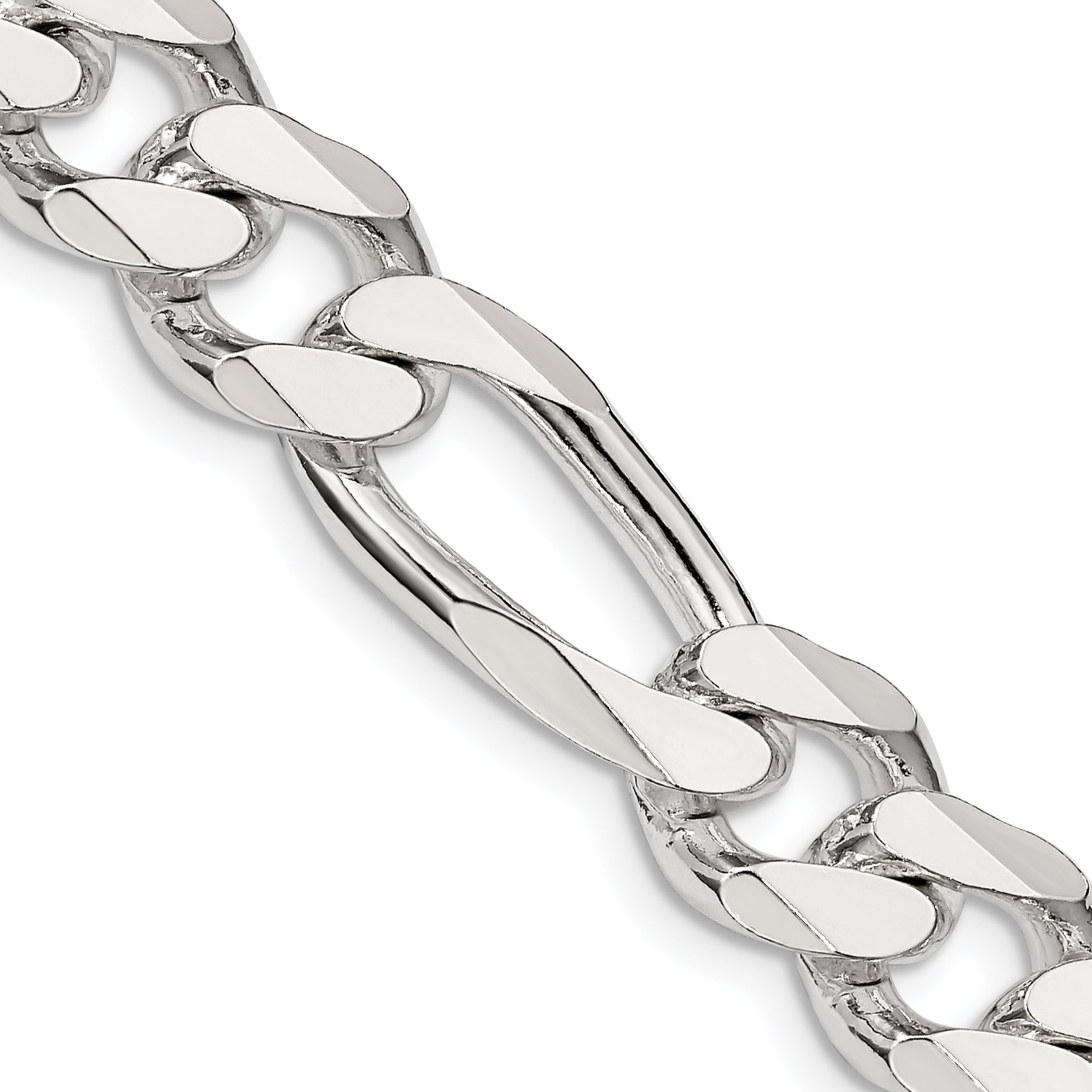 28 Inch Sterling Silver 10.75mm Figaro Chain