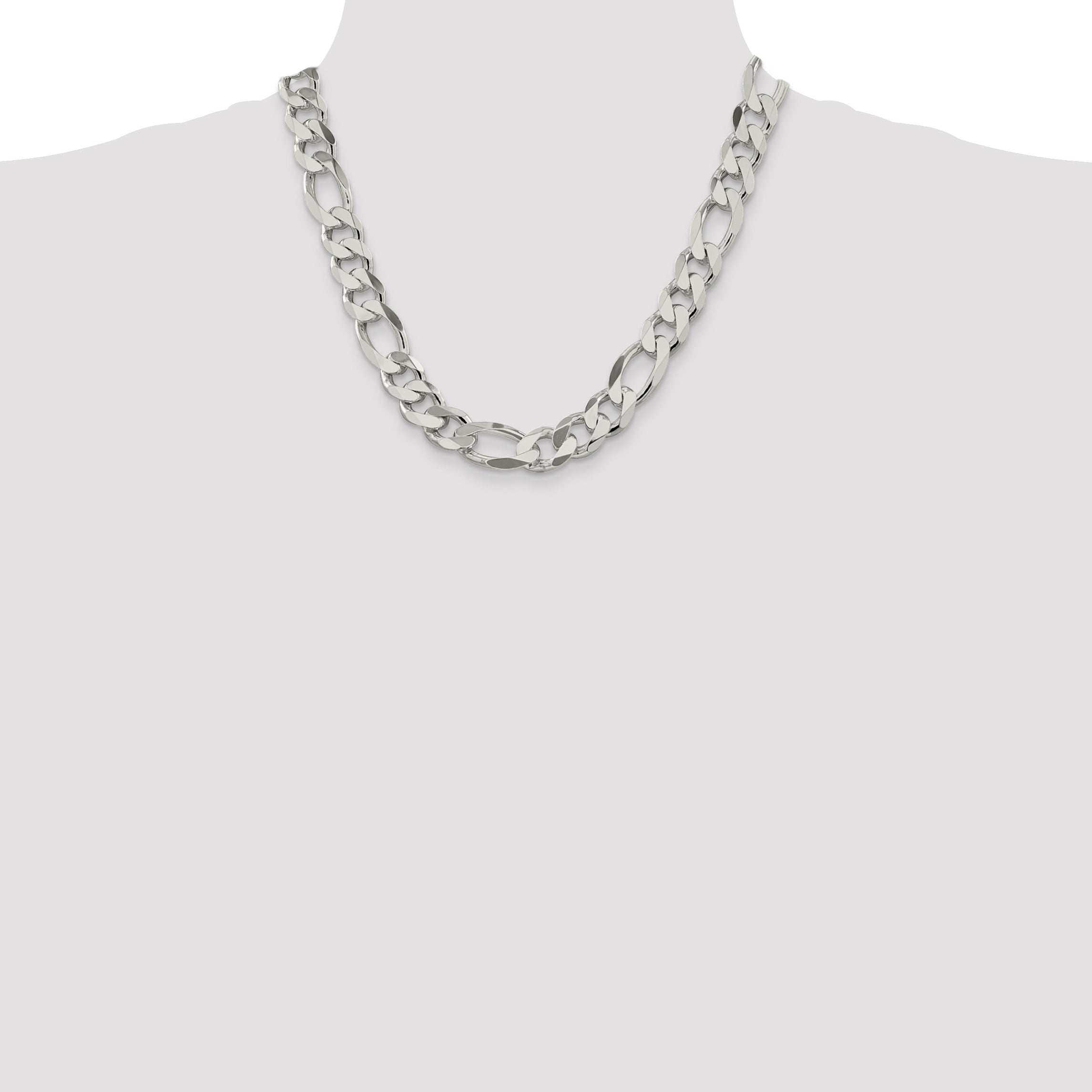 20 Inch Sterling Silver 13.5mm Figaro Chain