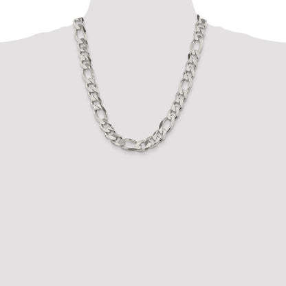 22 Inch Sterling Silver 13.5mm Figaro Chain